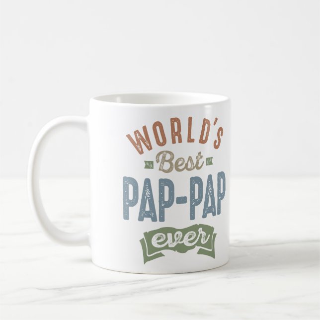 Världens bästa Pap-Pap-pap Kaffemugg (Vänster)