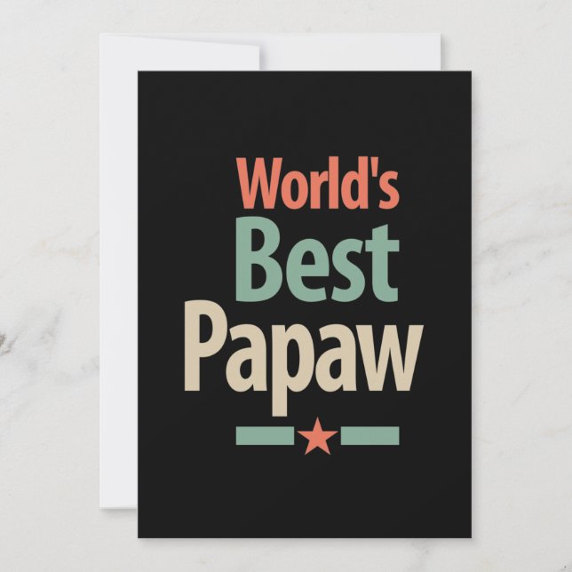 Världens bästa papaw | Far Gift Tack Kort (Framsida)