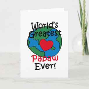 Världens Bästa Papaw Hjärta Kort