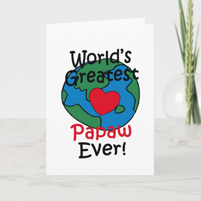 Världens Bästa Papaw Hjärta Kort (Framsida)