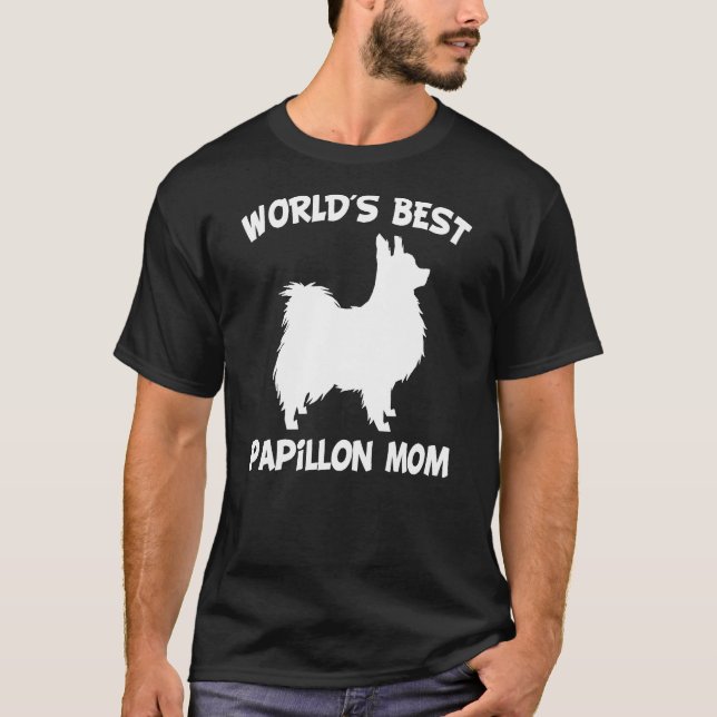 Världens bästa Papillon Mamma T Shirt (Framsida)