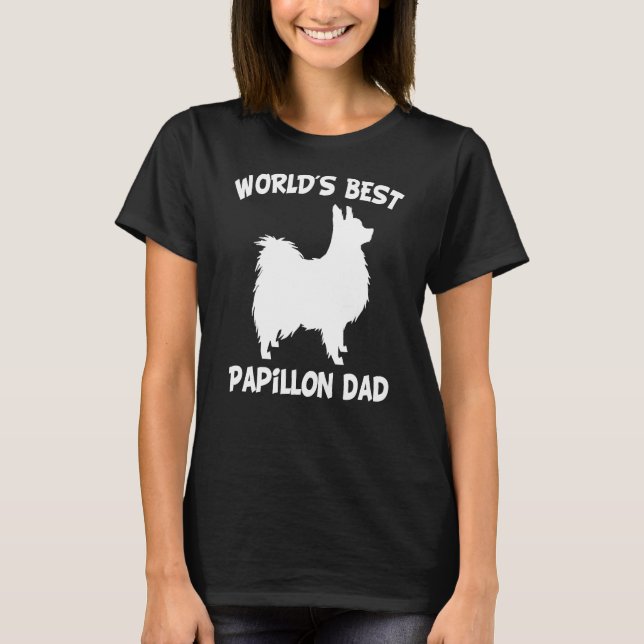 Världens bästa Papillon Pappa T Shirt (Framsida)