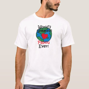 Världens Bästa Papou-hjärta Tee Shirt