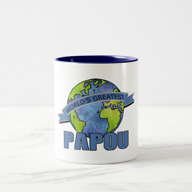 Världens Bästa Papou Två-Tonad Mugg (Center)