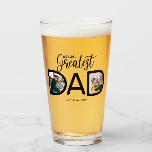 Världens Bästa Pappa 2 Foto Glas (Framsida fylld)