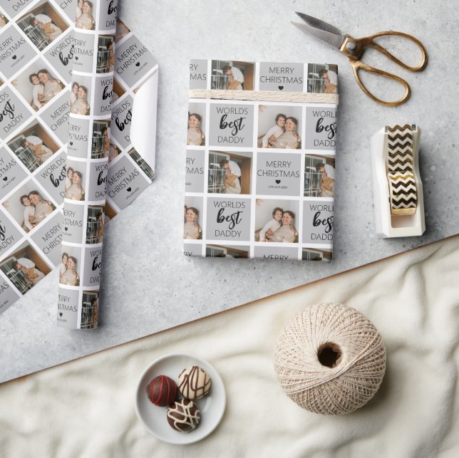 Världens Bästa Pappa 2 Foto Inpackningspapper Presentpapper (Hantverk)