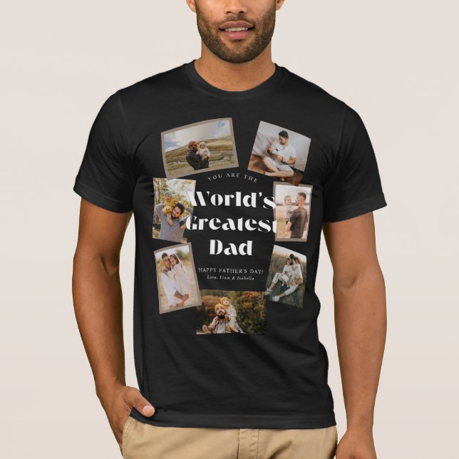 Världens bästa pappa 7 fotokollage t shirt (Framsida)