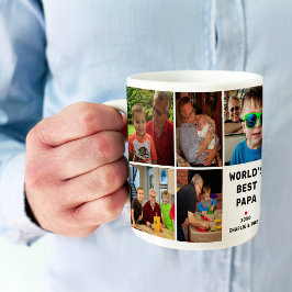 Världens Bästa Pappa 8 Foto Collage Kaffemugg