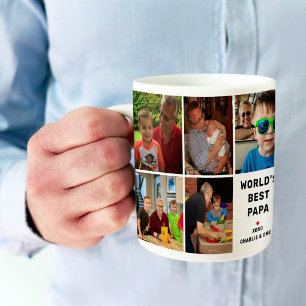 Världens Bästa Pappa 8 Foto Collage Kaffemugg