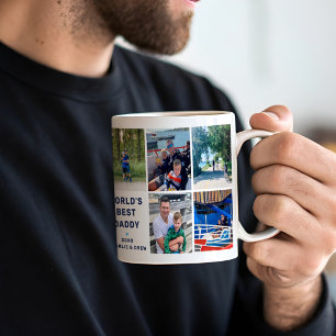 Världens Bästa Pappa 8 Foto Collage Kaffemugg