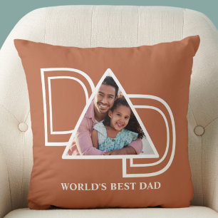 Världens Bästa Pappa Anpassad Foto Rost Fars Dag Kudde