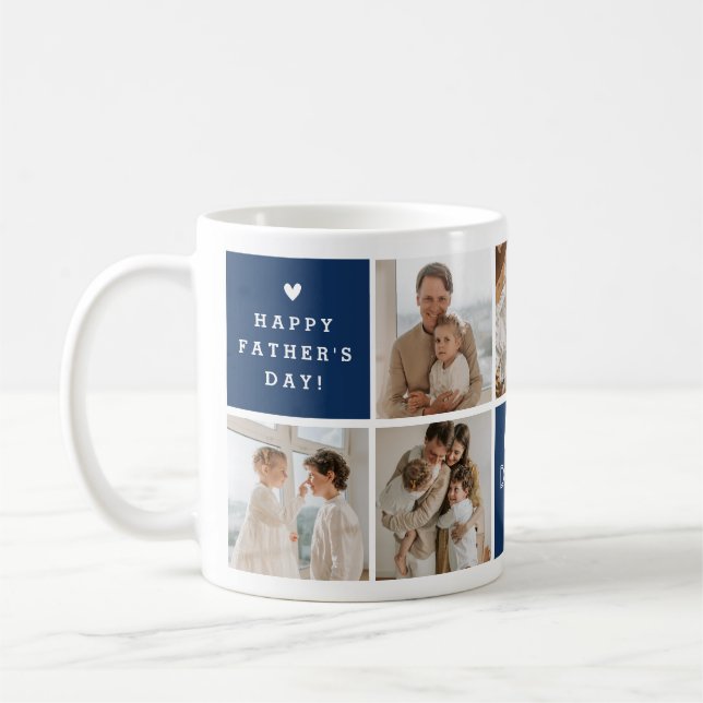 "Världens bästa pappa" Anpassad fotokollage med 7  Kaffemugg (Vänster)