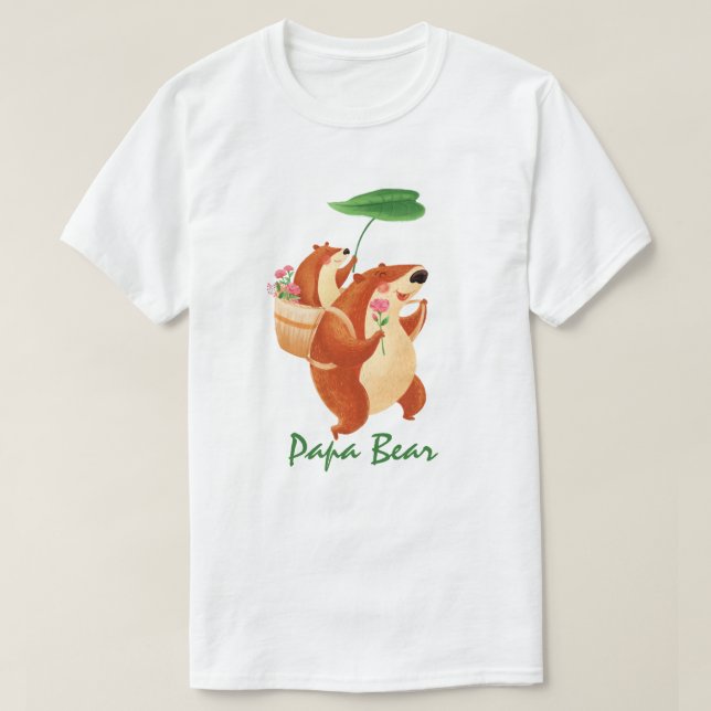 Världens bästa Pappa - Björn och Baby T-Shirt (Design framsida)