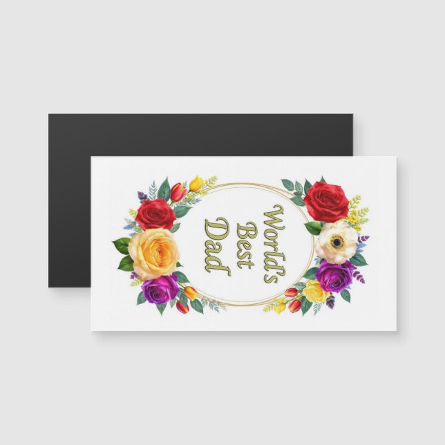 Världens bästa pappa blomsterkort - Fars dag prese (Fram/baksida)