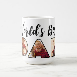 Världens bästa Pappa-citat 3 Photo Collage latte M Kaffemugg