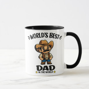 Världens bästa pappa cowboyserie specialdesign mugg
