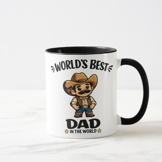 Världens bästa pappa cowboyserie specialdesign  mugg (Höger)