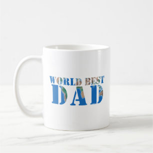 Världens bästa PAPPA, Elegantens naturtypsblått Kaffemugg