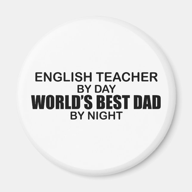 Världens bästa Pappa - Engelska lärare Magnet (Framsidan)