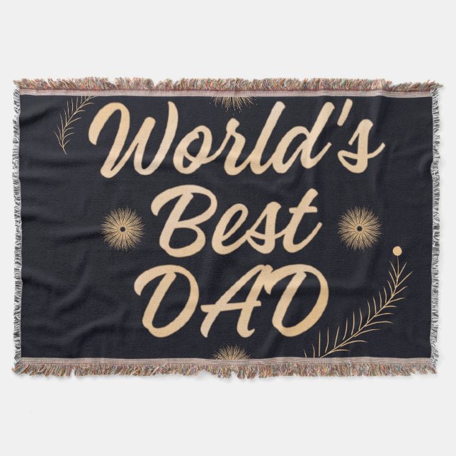 Världens Bästa Pappa  Enkel Typografi Pappor Filt (Framsidan)