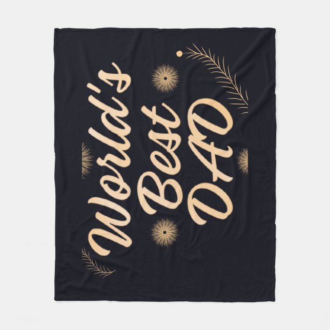 Världens Bästa Pappa  Enkel typografi Pappor Fleecefilt (Framsidan)