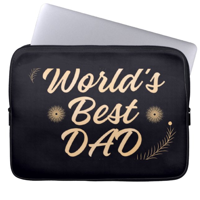 Världens Bästa Pappa  Enkel Typografi Pappor Laptop Fodral (Framsidan)
