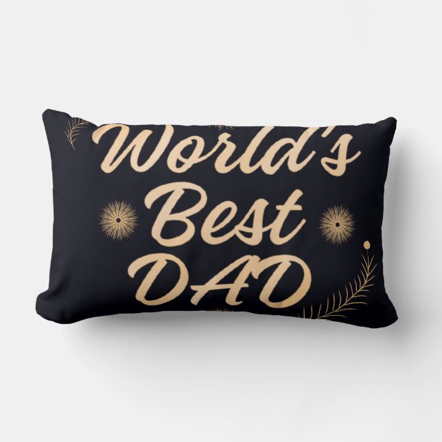 Världens Bästa Pappa  Enkel typografi Pappor Lumbarkudde (Framsida)