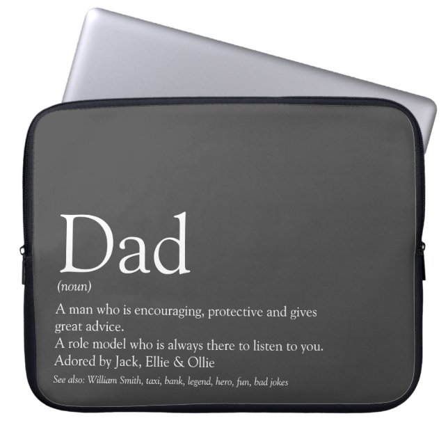 Världens bästa pappa farbror definition grå laptop fodral (Framsidan)