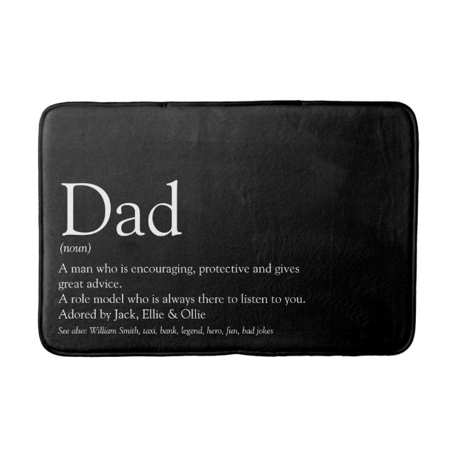 Världens bästa pappa farbror definition Svart Badrumsmatta (Framsidan)