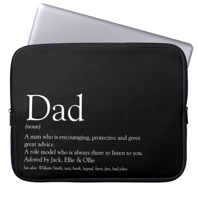Världens bästa pappa farbror definition svart laptop fodral (Framsidan)