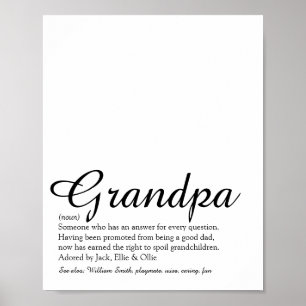 Världens bästa pappa, farfar, morfar definition poster