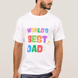 Världens Bästa Pappa Färgglad T-Shirt