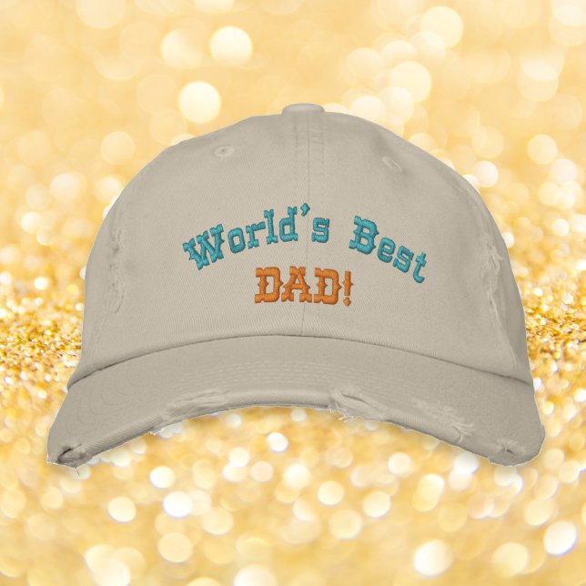 Världens bästa Pappa Fars dag-födelsedagspresent C Broderad Keps (Worlds Best Dad Fathers Day Birthday Gift Cool Embroidered Baseball Cap)