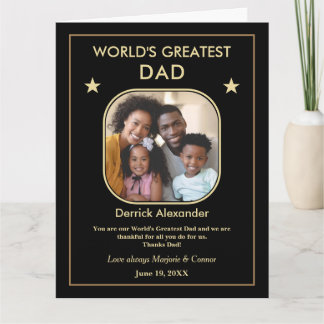 Världens Bästa Pappa Fars Dag Foto Stor Anpassad Kort