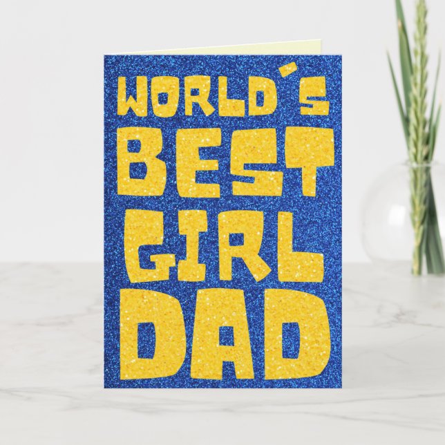 Världens Bästa Pappa Fars Dag Glitter Kort (Framsida)
