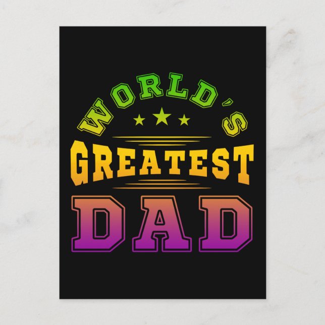 Världens Bästa Pappa Fars Dag Present Vykort (Framsida)