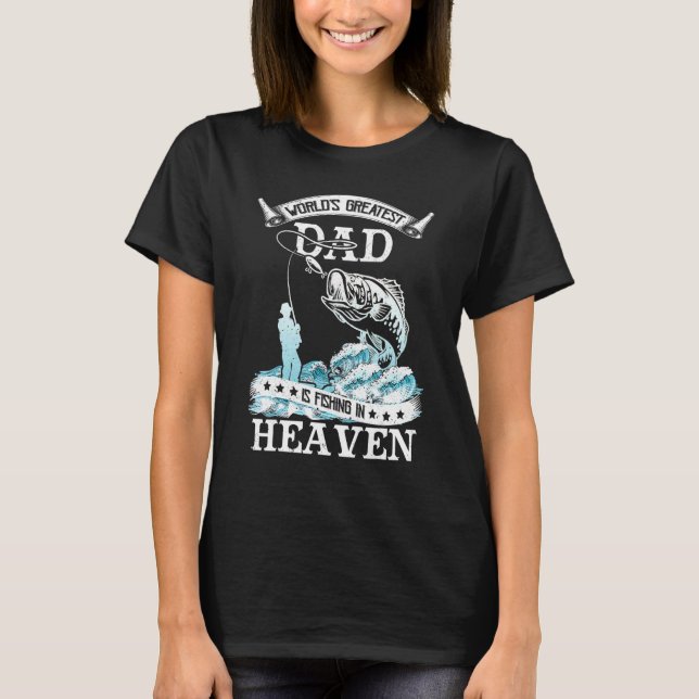 Världens Bästa Pappa Fiskar I Himlen Memo T Shirt (Framsida)