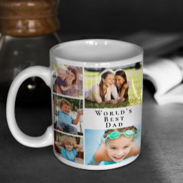 Världens Bästa Pappa Foto Collage Kaffemugg