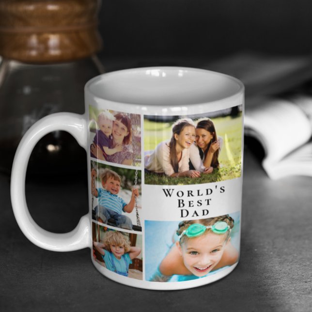 Världens Bästa Pappa Foto Collage Kaffemugg (Skapare uppladdad)