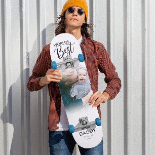 Världens Bästa Pappa Foto Mini Skateboard Bräda 18,5 Cm