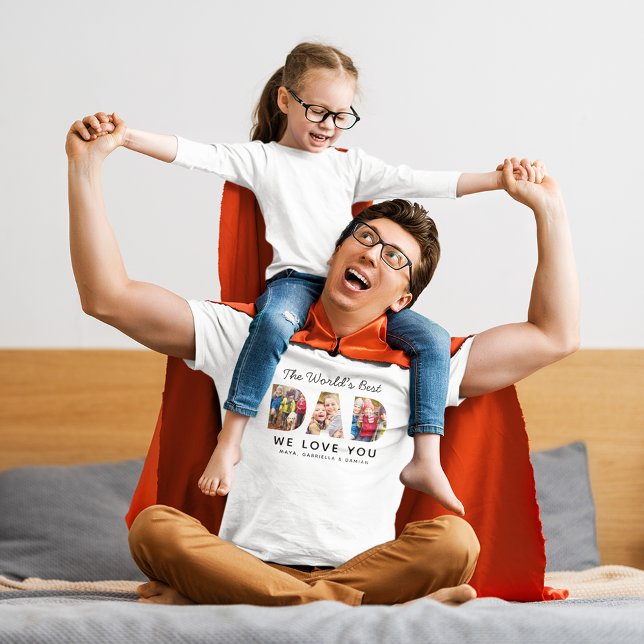 Världens Bästa Pappa Foto Vi Älskar Dig Mäns T Shirt (Skapare uppladdad)