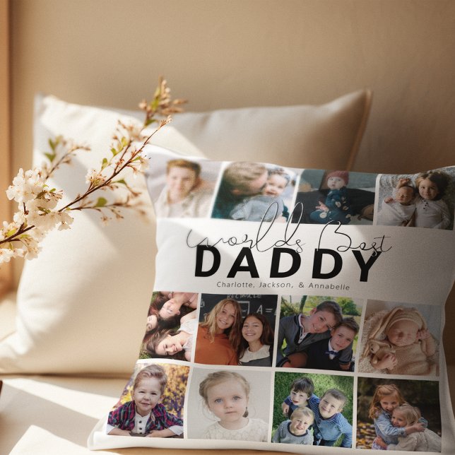 Världens Bästa Pappa | Fotokollage Kudde (Skapare uppladdad)
