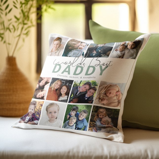 Världens Bästa Pappa | Fotokollage Kudde (Skapare uppladdad)