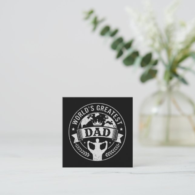 Världens Bästa Pappa Fyrkantigt Visitkort (Stående Fram)