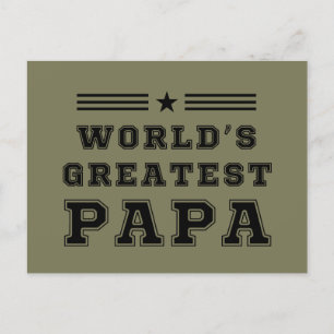 Världens Bästa Pappa Glad Fars Dag Present T-Shirt Vykort