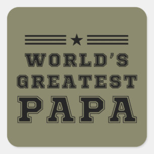 Världens Bästa Pappa Gott Fars Dag Present T-Shirt Fyrkantigt Klistermärke