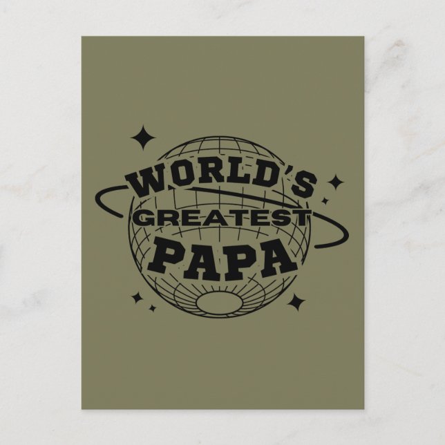 Världens Bästa Pappa Gott Fars Dag Present Vykort (Framsida)