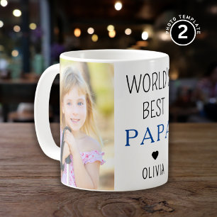 Världens bästa Pappa Grandchild Namn 2 Photo Colla Kaffemugg