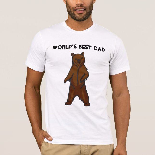 Världens bästa Pappa Grizzly Bear T-Shirt (Framsida)