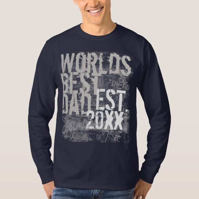 Världens bästa Pappa Grunge Graffitti Text Black S Tee (Framsida)